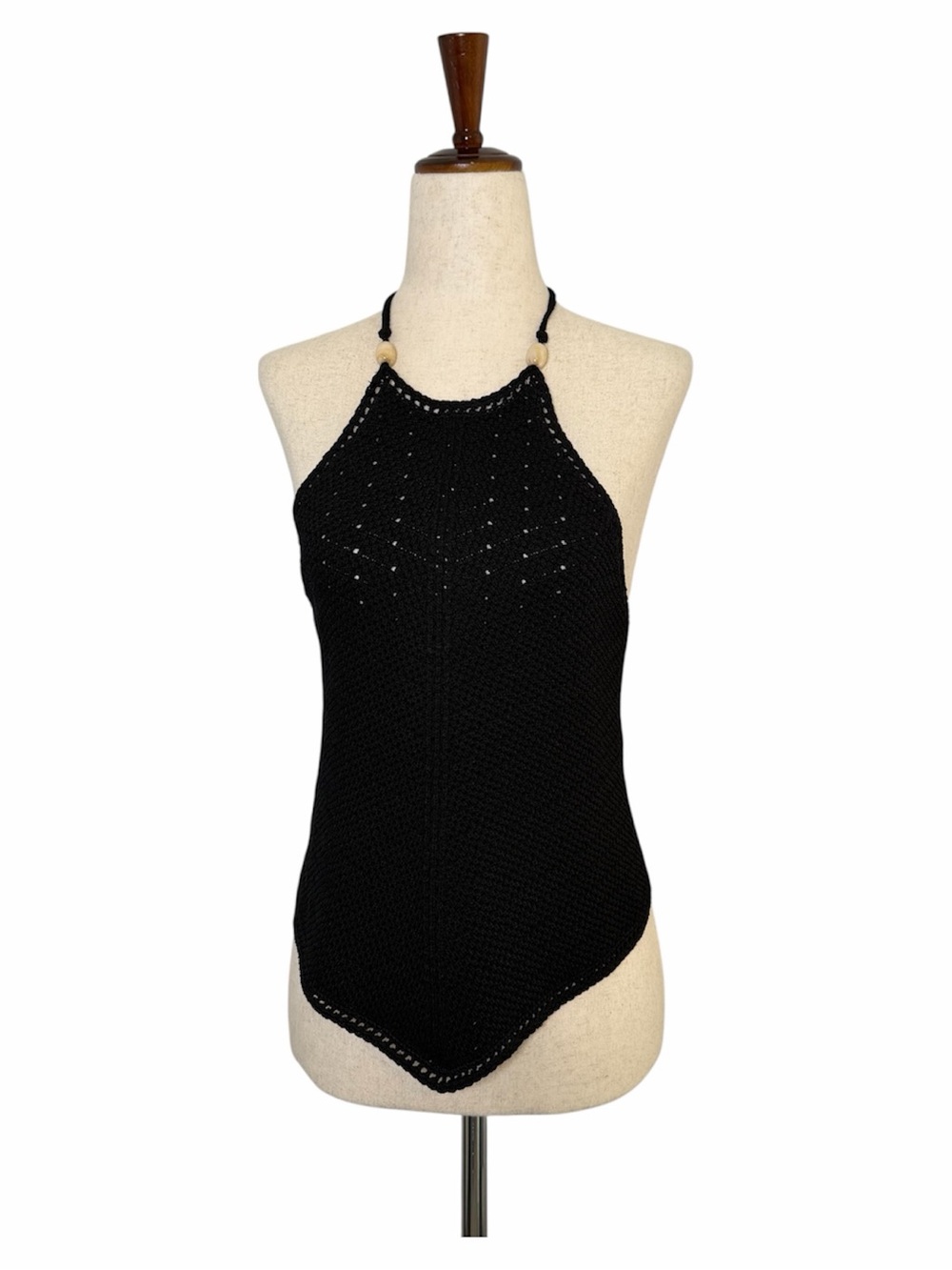DISSH Morgan Black Crochet Halter Top NWT Medium